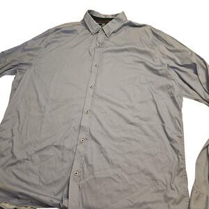 Buttercloth Shirt Mens 3XL Tall Light Blue‎ Button Down Collar Long Sleeve Dress